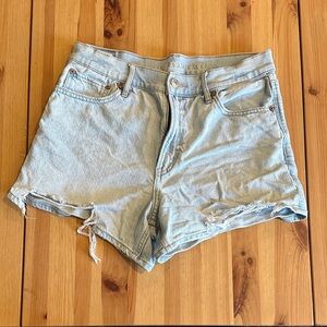 American Eagle Outfitters Blue Jean Shorts Distressed Edge